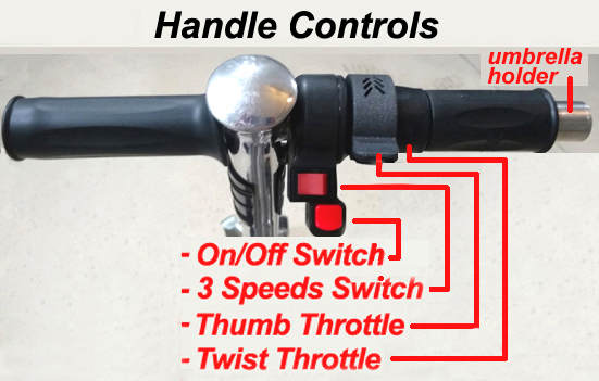 golf push cart handle controls